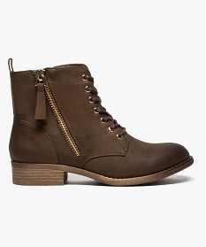 boots femme style rangers a zip brun bottines et boots6987501_1