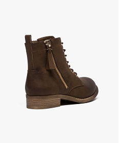 boots femme style rangers a zip brun bottines et boots6987501_4