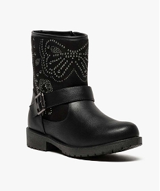boots rock bimatieres avec clous decoratifs noir6989501_2