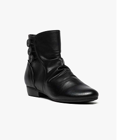 bottines femme effet plisse a semelle fine et petit talon noir6989901_2