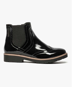 boots femme style chelsea vernies a motifs perfores noir bottines et boots6990001_1