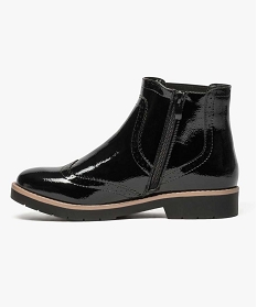 boots femme style chelsea vernies a motifs perfores noir bottines et boots6990001_3