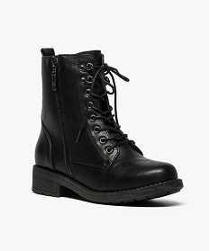 bottines femme style rangers a zip decoratif noir6990701_2