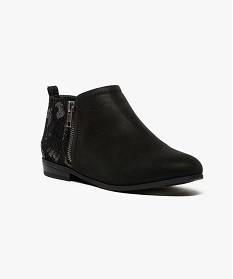 low boots brodes avec zip decoratif noir bottines et boots6992501_2