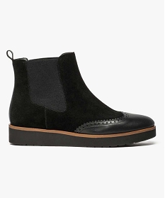 chelsea boots en cuir avec semelle plateforme noir bottines et boots6993301_1