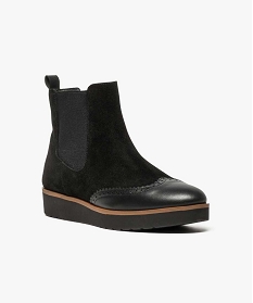 chelsea boots en cuir avec semelle plateforme noir6993301_2