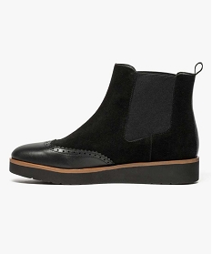 chelsea boots en cuir avec semelle plateforme noir bottines et boots6993301_3