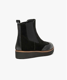 chelsea boots en cuir avec semelle plateforme noir bottines et boots6993301_4