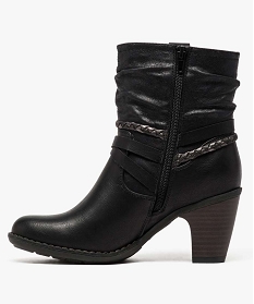 bottines femme a talon tige plissee et brides fantaisie noir bottines et boots7002801_3