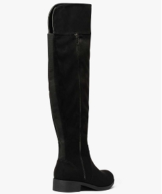 bottes-chaussettes cuissardes en suedine avec zip decoratif noir7006601_4