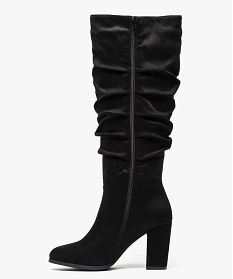 bottes-chaussettes femme effet velours avec tige plissee noir7007501_3