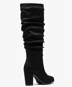 bottes-chaussettes femme effet velours avec tige plissee noir7007501_4