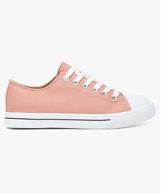 baskets femme en toile a bout renforce fermeture lacets rose baskets et tennis7008801_1