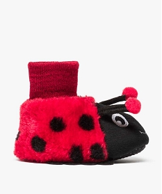 chaussons bebe peluche fantaisie forme coccinelle rouge7010701_1