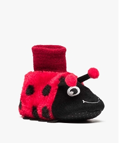 chaussons bebe peluche fantaisie forme coccinelle rouge7010701_2