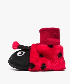 chaussons bebe peluche fantaisie forme coccinelle rouge7010701_3