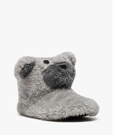chaussons boots enfant en fausse fourrure motif animal gris7010801_2
