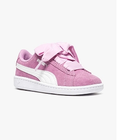 basket en cuir suede avec lacets satin - puma heart rose7028601_2