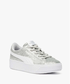 baskets fille a plateforme et paillette - puma vikky platform giltz gris baskets7031701_2