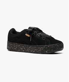 baskets a plateforme en cuir - puma vikky platform ribbon noir7040501_2