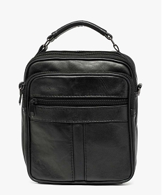 GEMO Sacoche en cuir avec bandoulière amovible homme noir standard