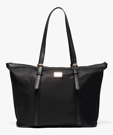 sac shopping en toile avec plaque decorative noir cabas - grand volume7046301_1