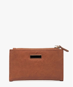 portefeuille compact multi-compartiments femme marron vif porte-monnaie et portefeuilles7047701_1