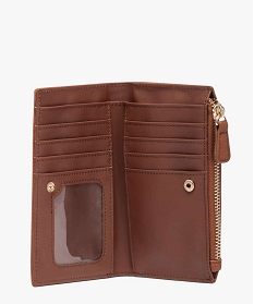 portefeuille compact multi-compartiments femme marron vif porte-monnaie et portefeuilles7047701_3