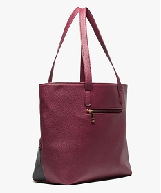 sac shopping texture a pompon rouge cabas - grand volume7051101_2