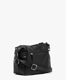 sac femme forme besace multipoche avec zips decoratifs noir standard sacs bandouliere7055301_2
