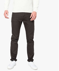 pantalon 5 poches en toile extensible straight gris7064801_1