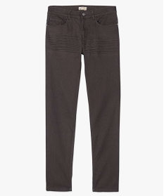 pantalon 5 poches en toile extensible straight gris7064801_4