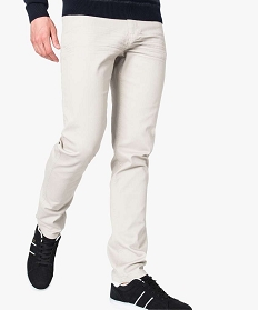 pantalon 5 poches en toile extensible straight beige7065101_1