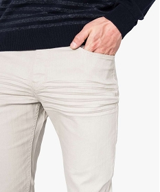 pantalon 5 poches en toile extensible straight beige7065101_2