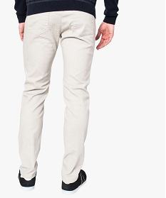 pantalon 5 poches en toile extensible straight beige7065101_3