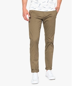 pantalon homme chino coupe slim brun pantalons de costume7065601_1