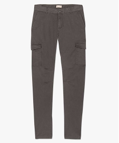 pantalon en toile avec poches sur les cuisses gris pantalons de costume7065901_4
