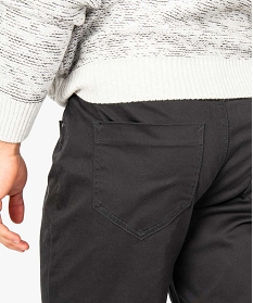 pantalon uni stretch a coupe droite gris pantalons7066301_2