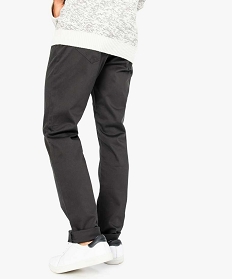 pantalon uni stretch a coupe droite gris pantalons7066301_3