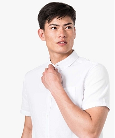 chemise manches courtes texturee blanc chemise manches courtes7067001_2