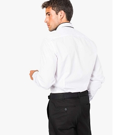 chemise pour homme avec liseres contrastants coupe slim blanc7067801_3