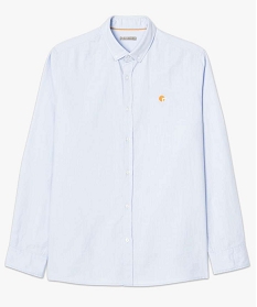 chemise legere avec motif brode bleu chemise manches longues7068701_4