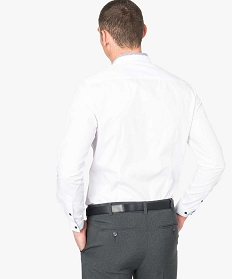 chemise coupe slim avec liseres a motifs blanc chemise manches longues7068801_3