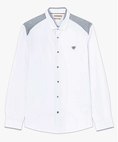 chemise manches longues a empiecements gris blanc chemise manches longues7070001_4