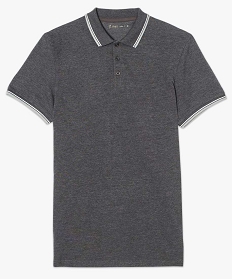 polo homme manches courtes a liseres contrastants gris polos7078201_4