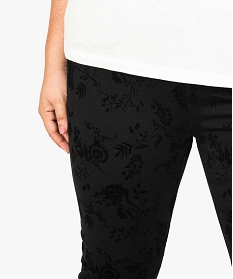 legging femme avec motifs appliques en velours noir7090701_2