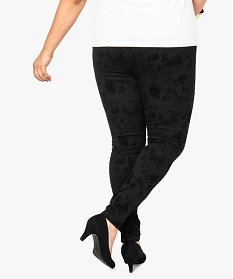 legging femme avec motifs appliques en velours noir leggings et jeggings7090701_3