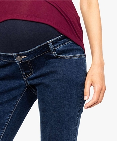 jean de grossesse slim 4 poches avec bandeau jersey bleu7099601_2