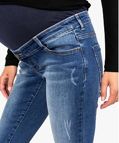 jean de grossesse slim 4 poches avec bandeau jersey gris7099701_2