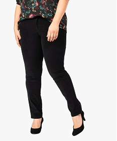 pantalon femme 5 poches coupe ajustee en velours noir pantalons et jeans7107201_1